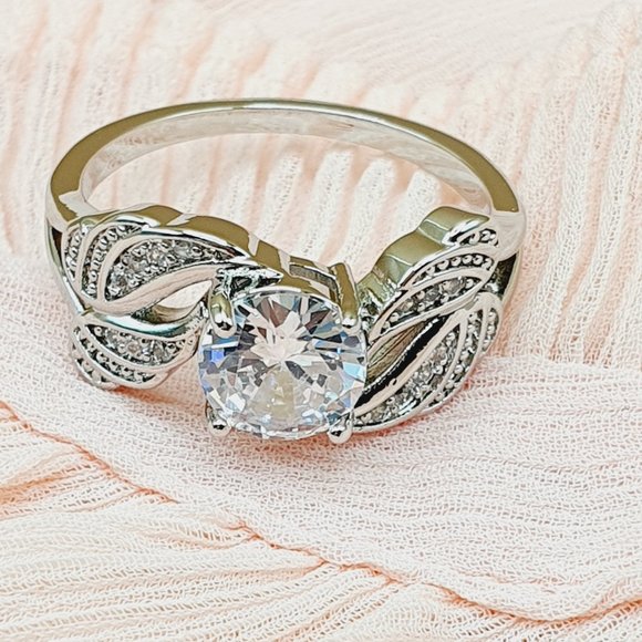 Jewelry - Lovely Layer Stackable Zircon Angel Wings Wedding Rings for Women, INDN8298